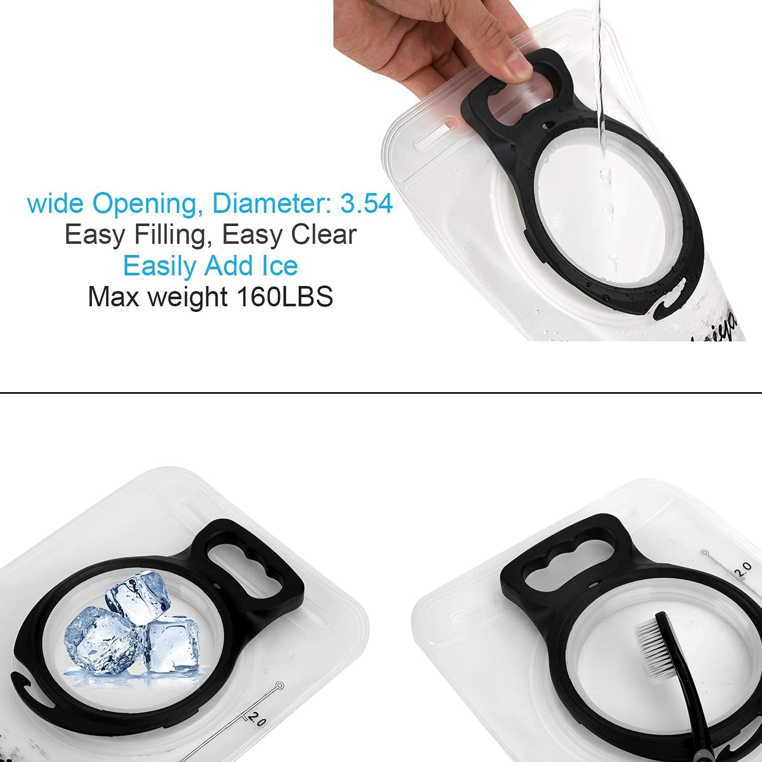 2-Pack 2L & 3L Hydration Bladder with Cleaning Brush Kit Biggreenbear.com Big Green Bear