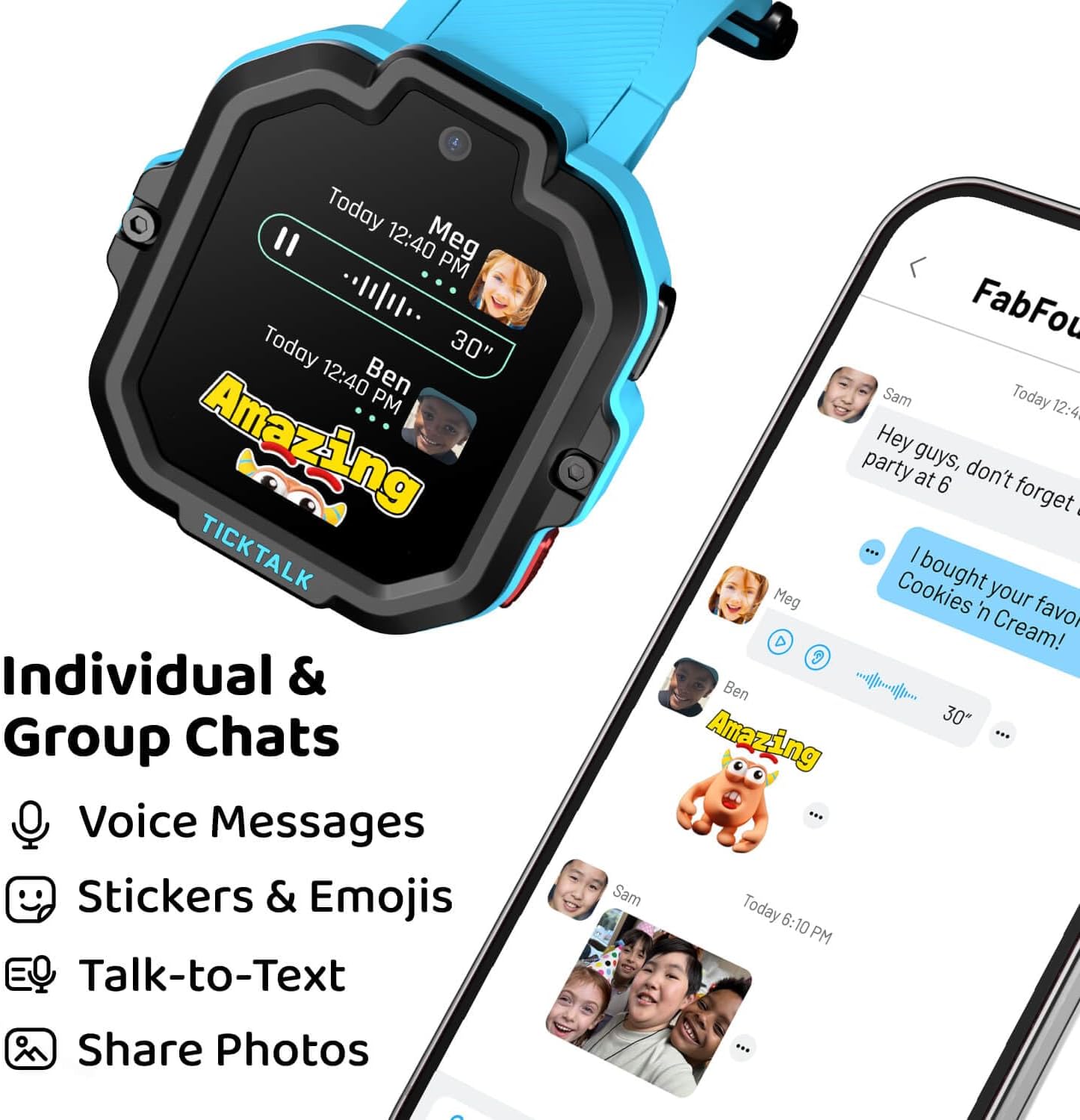 TickTalk5 - Kids Smart Watch with GPS Tracker, Video Calling, SOS, & Parental Controls -  BigGreenBear.com SMART WATCH 149.00