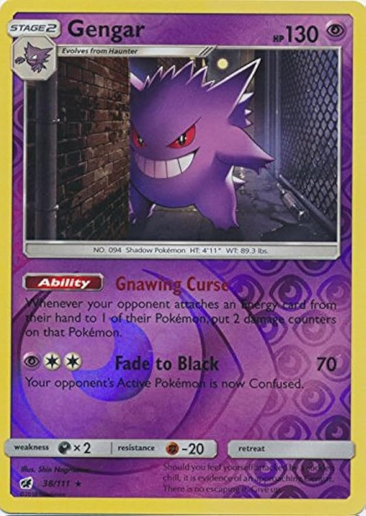 2017 SUN AND MOON CRIMSON INVASION GENGAR 38/111 STAGE 2/RARE #38