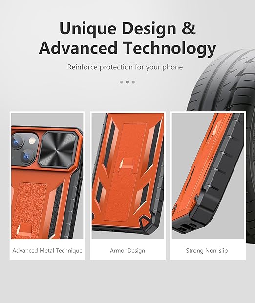 iPhone 16e Case 2025: iPhone 13 iPhone14 Cover with Kickstand | Shockproof Military Grade