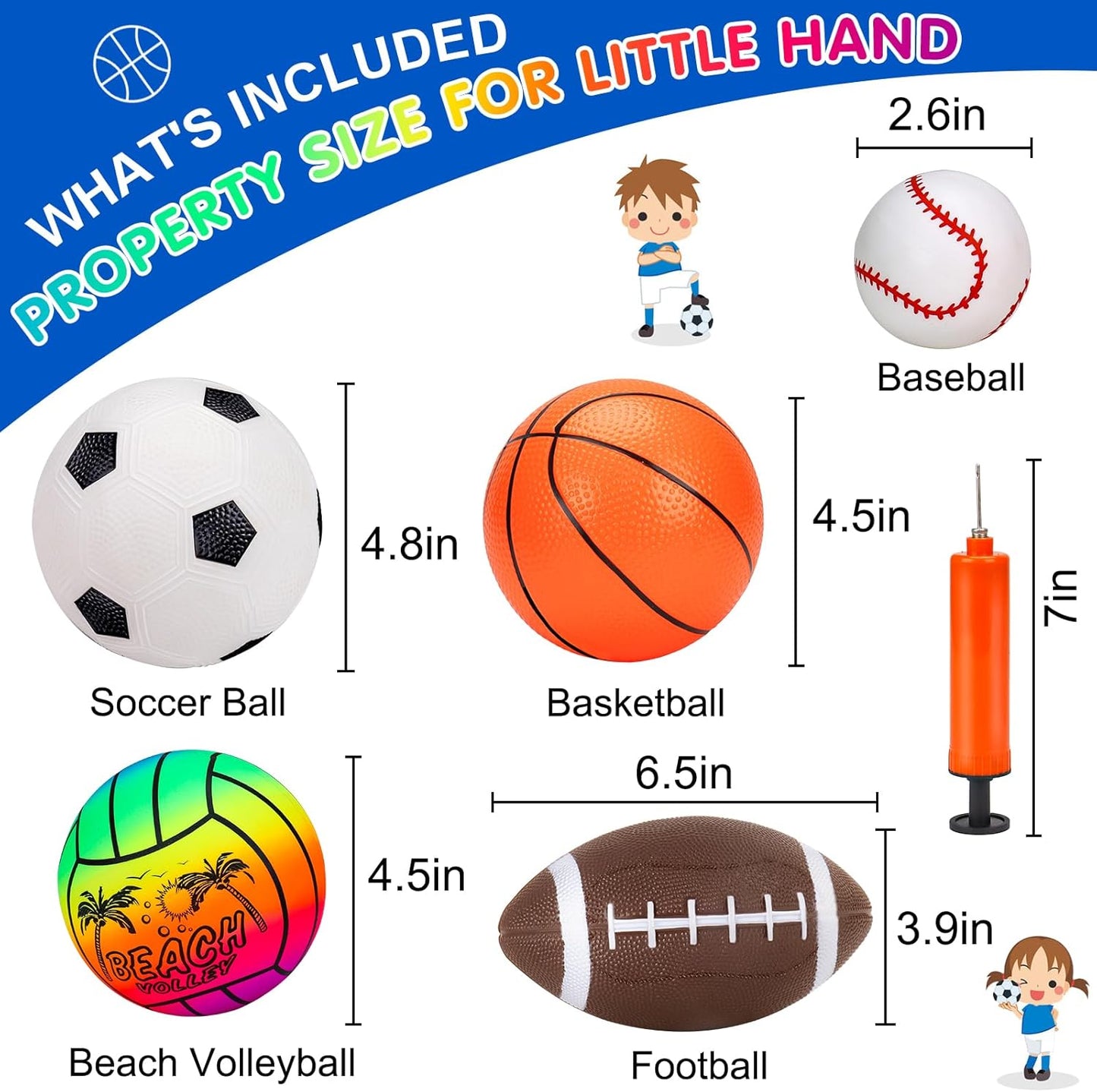 NEW! 5 Pack Sports Balls Set for Kids with Bag Balls for Toddlers 1-3 -  BigGreenBear.com Toys 24.30 USD Big Green Bear