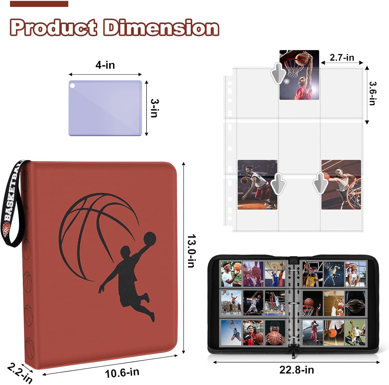 Basketball Card Binder 720 Pocket, Sports Card Binder -  BigGreenBear.com Basketball cards 22.35 USD Big Green Bear