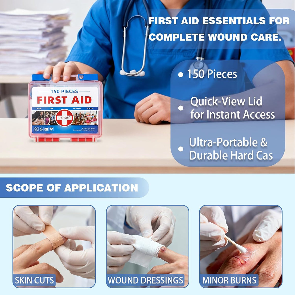 For General Outdoor: 150pc All-Purpose Outdoor First Aid Kit