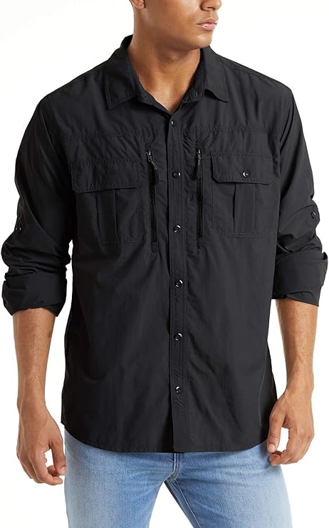 Men’s Long Sleeve Fishing Shirt - Quick Dry Tactical Work Shirt Biggreenbear.com Big Green Bear