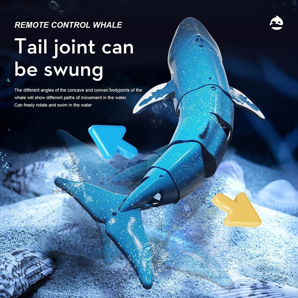 RC Whale, RC Diving Shark with Water Spray Function