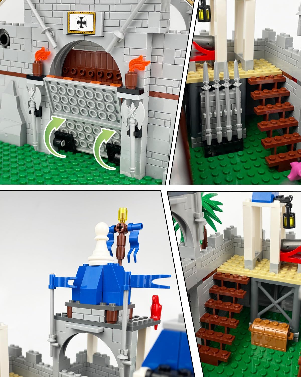 Medieval Knight Castle Building Blocks Set – Comes with 12 Knights Figures -  BigGreenBear.com Toys 39.99 USD Big Green Bear