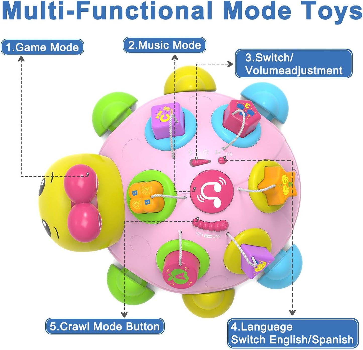 Baby Musical Ladybug Crawling Toys with Light-up Music -  BigGreenBear.com BABY TOYS 39.99 USD Big Green Bear
