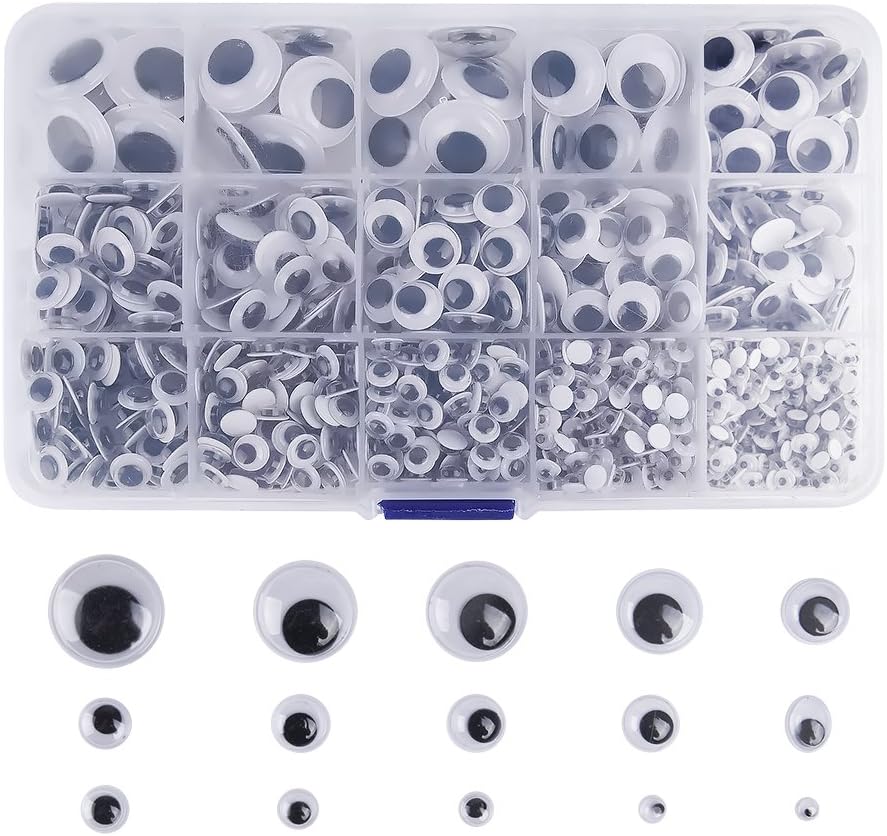 1220 Pieces Self Adhesive Wiggle Googly Eyes (Assorted Sizes)