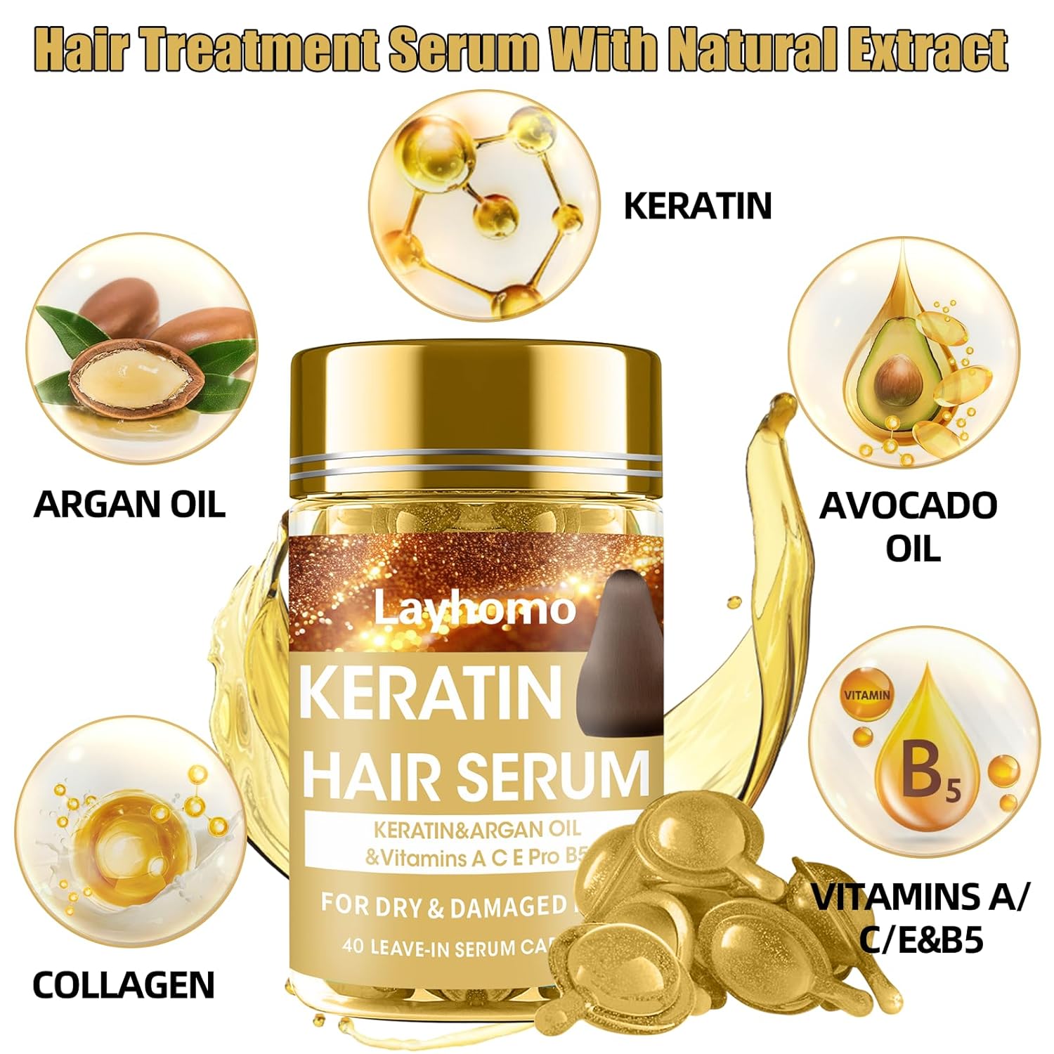 Keratin Hair Treatment Serum, Hair Treatment Oil for Dry Damaged Hair -  Big Green Bear  28.99 USD Big Green Bear