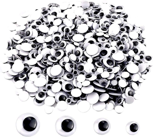 300 Pcs Black Wiggle Googly Eyes with Self-Adhesive