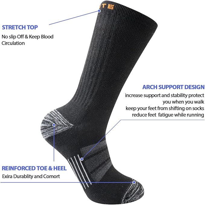 5 Pairs Men’s Athletic Crew Socks - Cushioned & Breathable Biggreenbear.com Big Green Bear