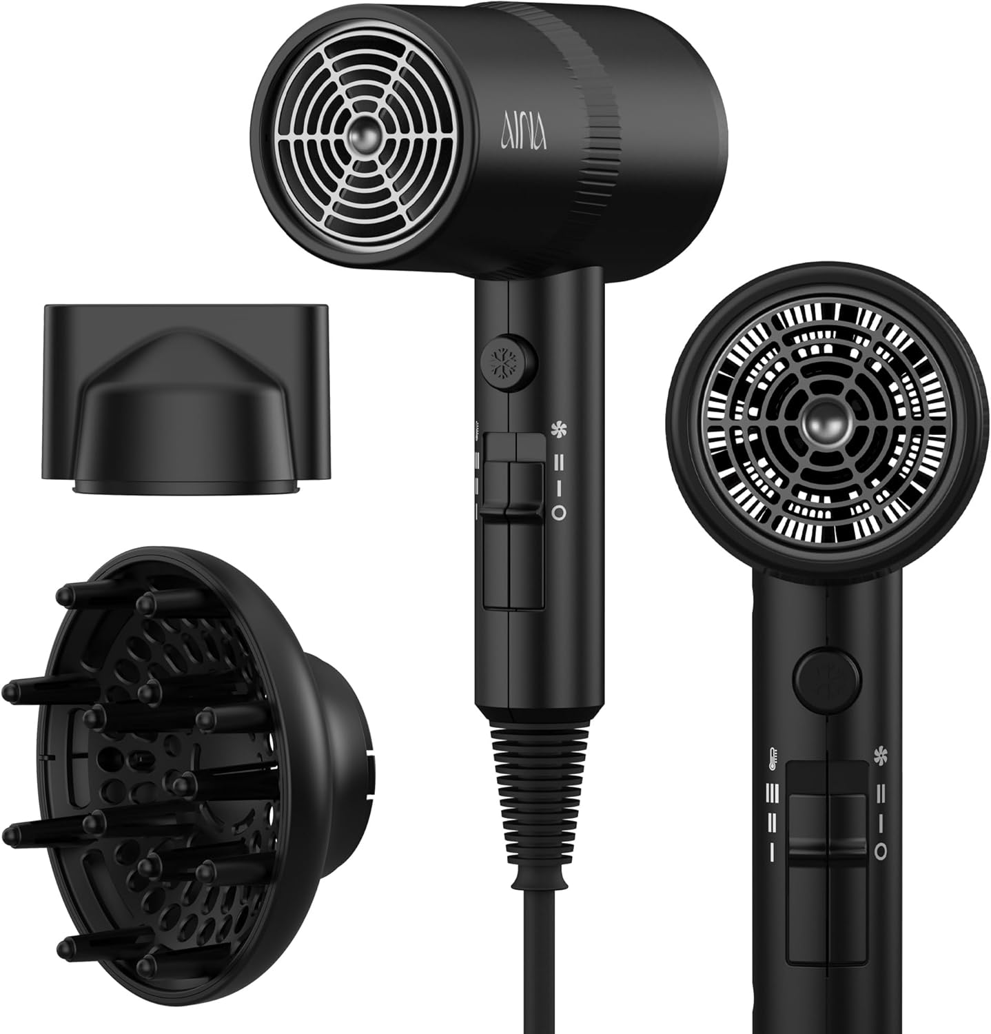 Hair Dryer with Diffuser, Blow Dryer for Women (Vader Black) -  BigGreenBear.com Beauty Products 24.33 USD Big Green Bear