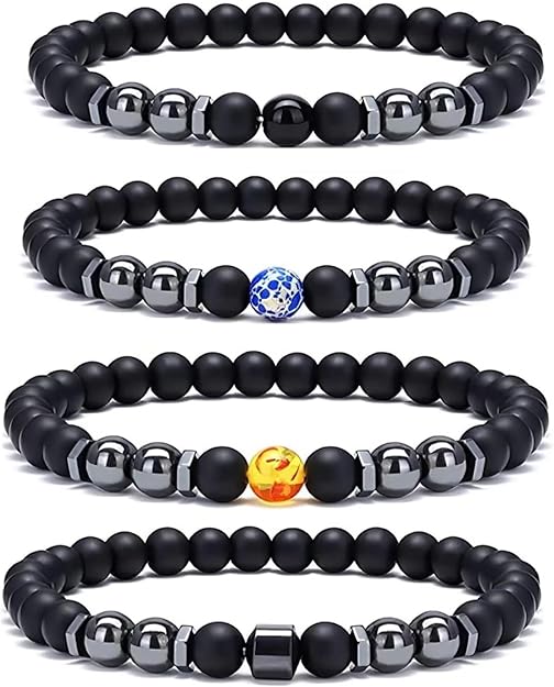 4Pcs Magnetic Therapy Ankle Bracelet, Obsidian Beaded Bracelet For Men/Women -  BigGreenBear.com jewelry 14.99