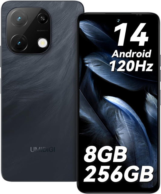 UMIDIGI Note 100A Cell Phone, 8(4+4)+256GB/1TB TF, 6.8" HD+ 120Hz Display Phones, Android 14 Unlocked Smartphone