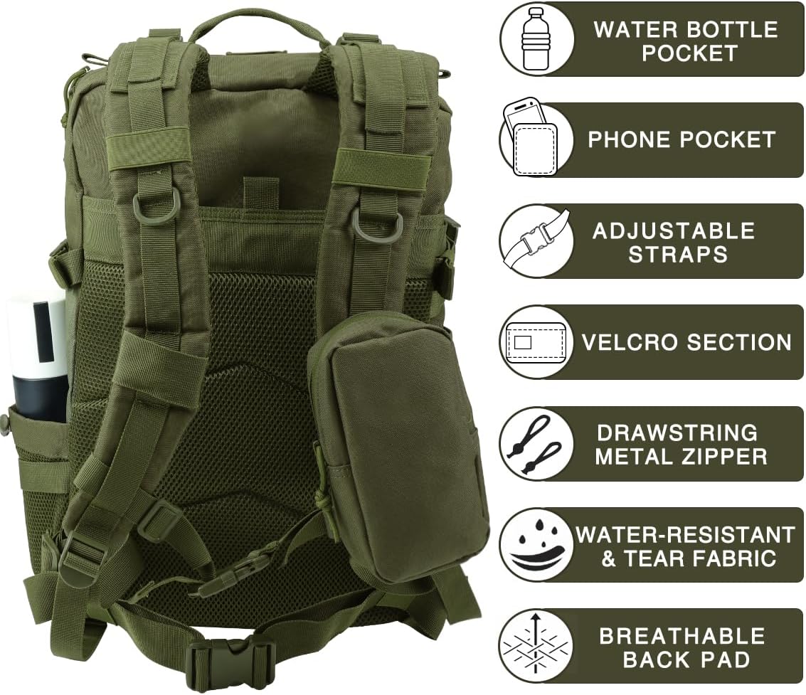 Military Tactical Backpack: Sturdy Molle Work Rucksack Biggreenbear.com Big Green Bear