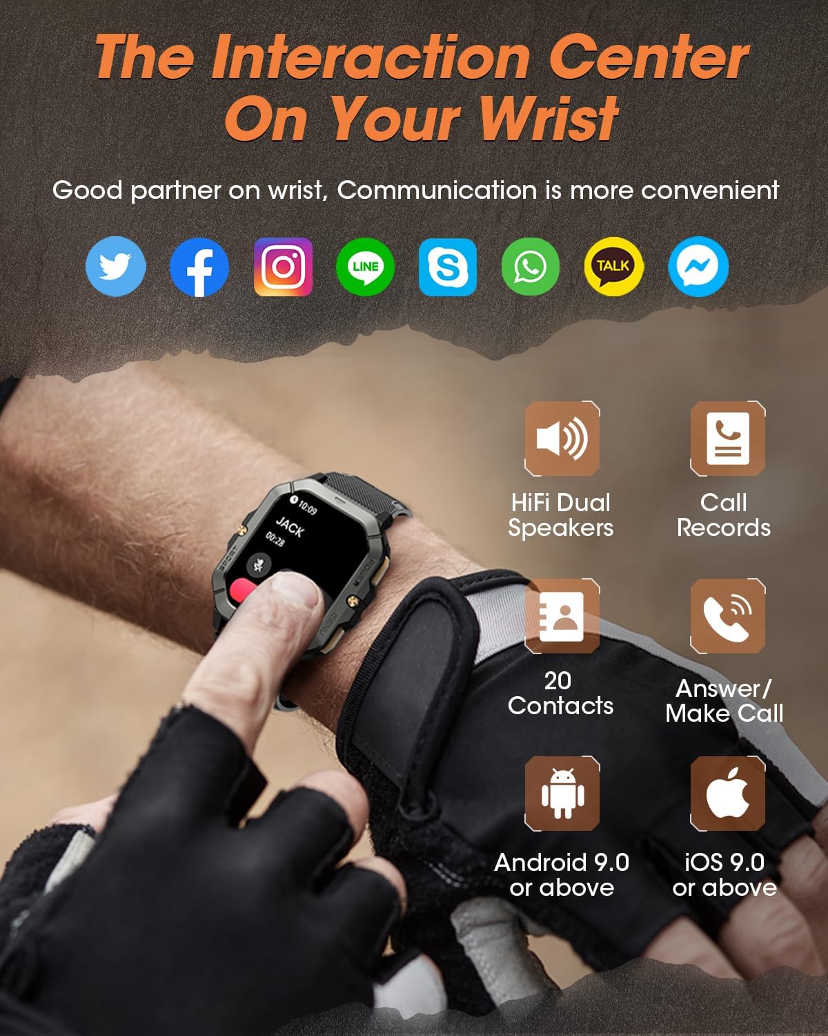 Military Smart Watches for Men (Answer/Make Call) for Android and iPhone -  BigGreenBear.com SMART WATCH 44.02 USD Big Green Bear