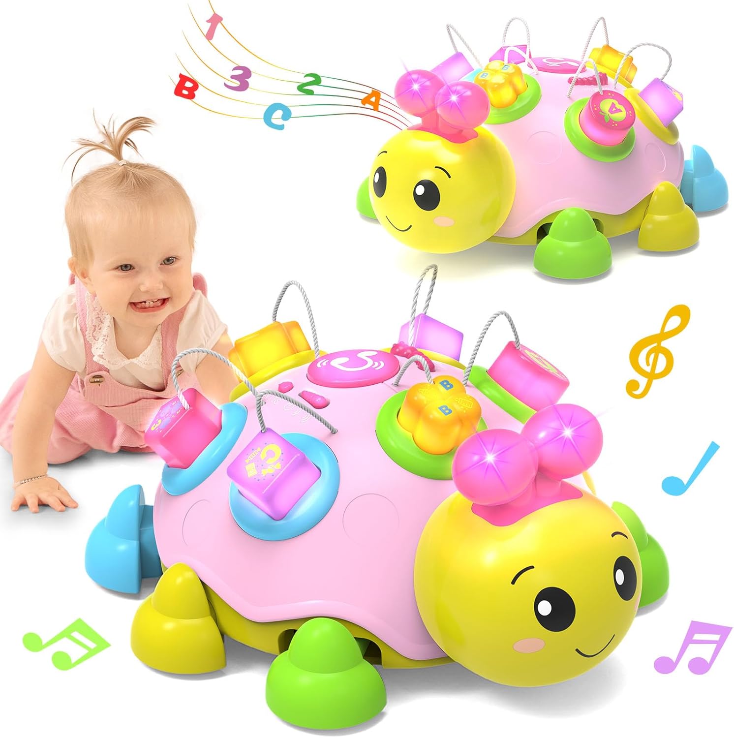 Baby Musical Ladybug Crawling Toys with Light-up Music -  BigGreenBear.com BABY TOYS 39.99 USD Big Green Bear