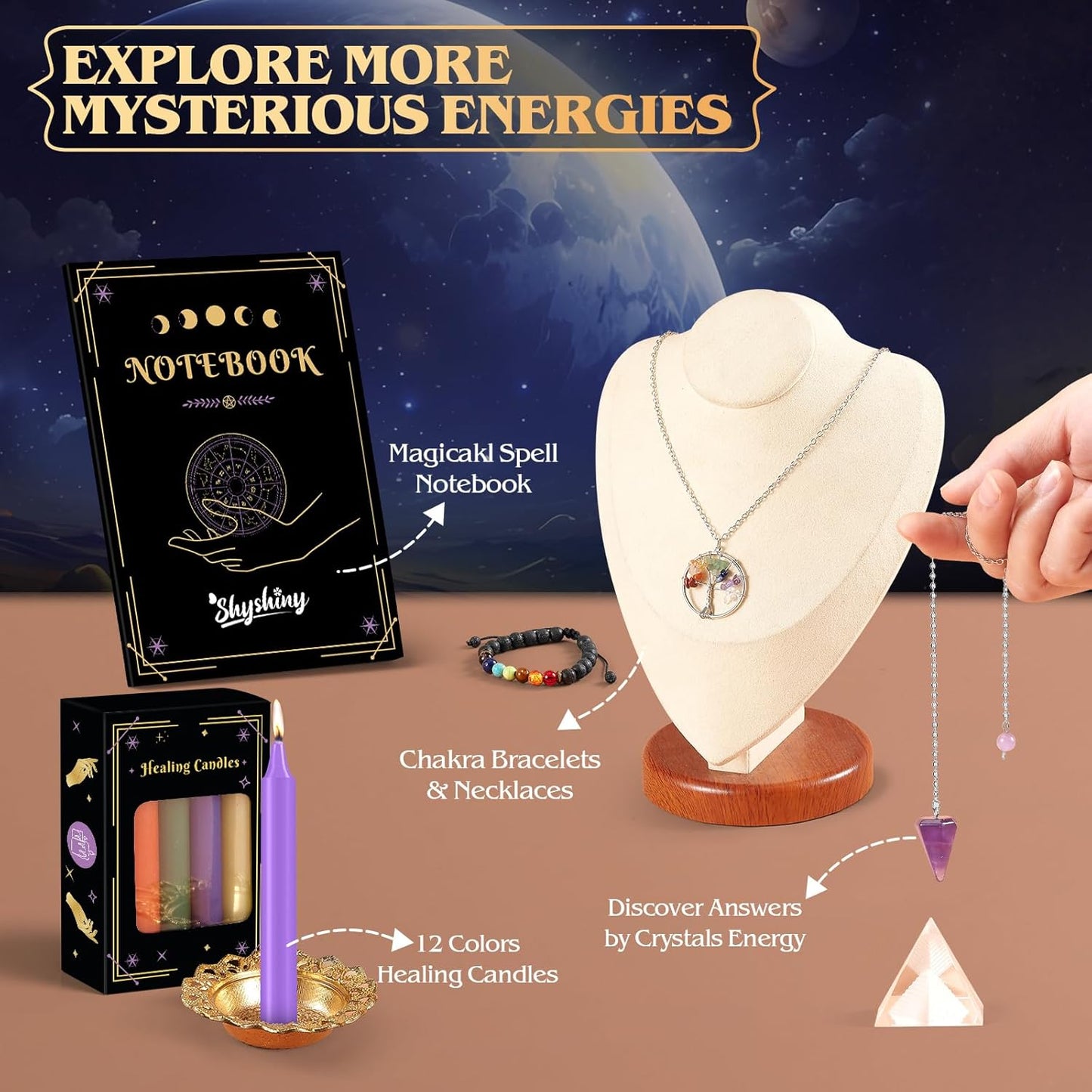 Witchcraft Supplies Kit, 80Pack Witch Starter Kit Wiccan Supplies and Tools -  BigGreenBear.com games 39.99 USD Big Green Bear
