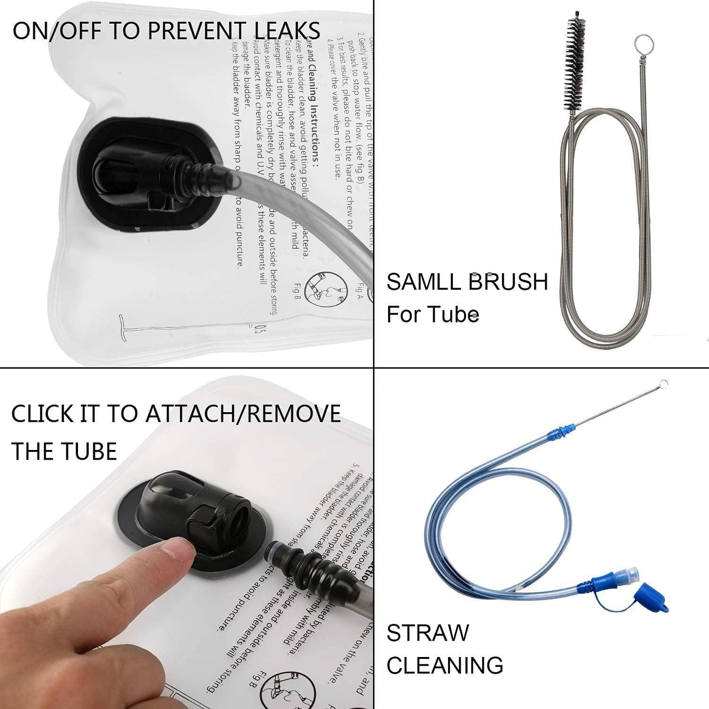2-Pack 2L & 3L Hydration Bladder with Cleaning Brush Kit Biggreenbear.com Big Green Bear