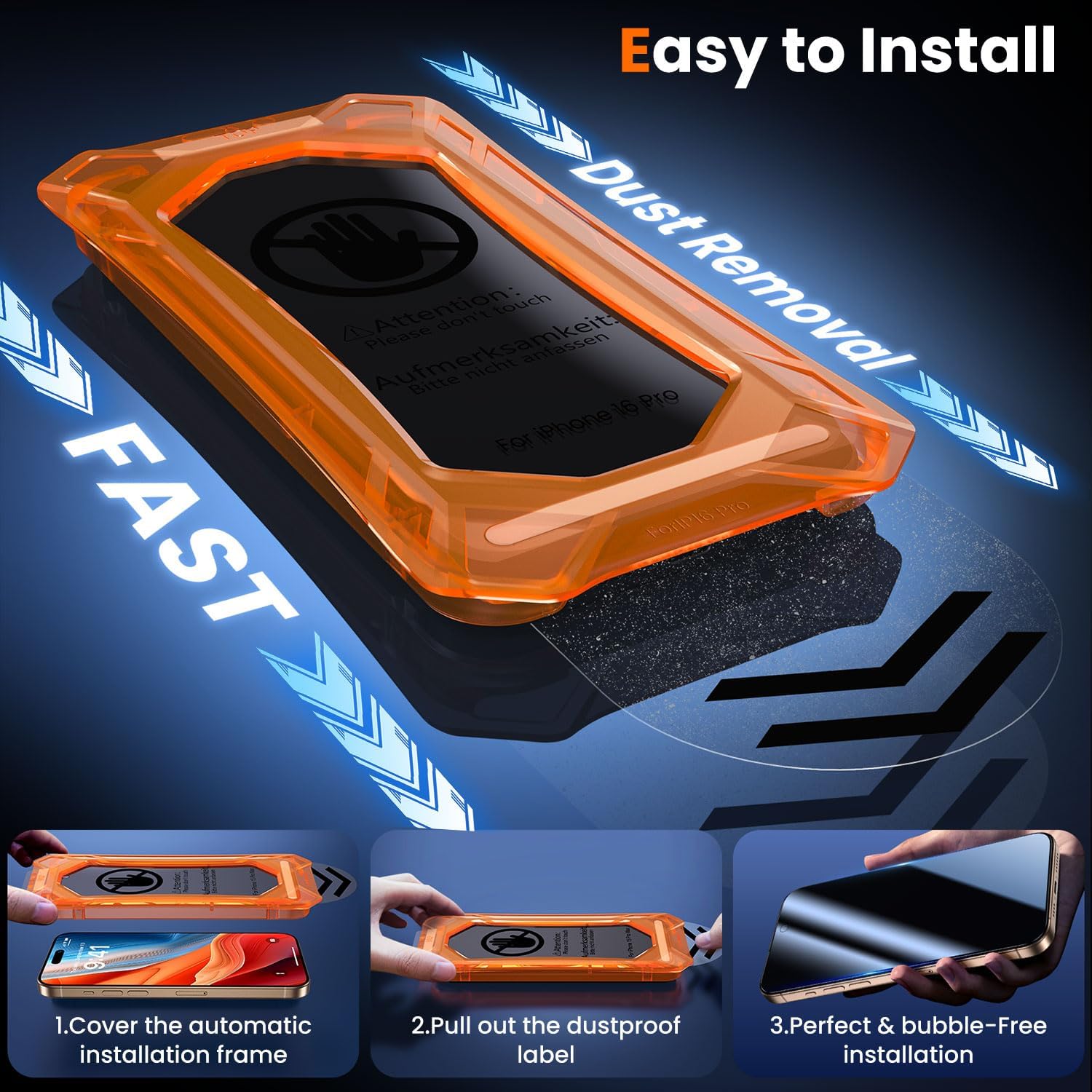 UniqueMe for iPhone 16 Pro Privacy Screen Protector - [Military Grade Shatterproof & 9H+ Hardness] -  BigGreenBear.com cell phone 22.99 USD Big Green Bear