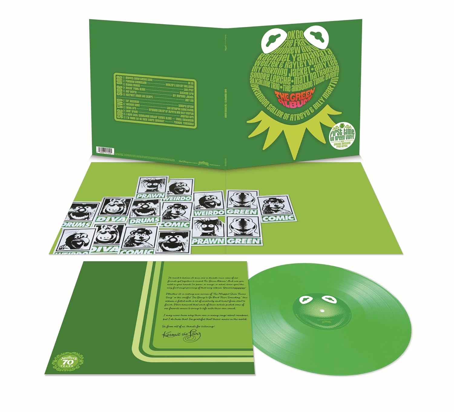 Muppets: The Green Album [Spring Green LP] Color vinyl -  BigGreenBear.com CDs 29.99 USD Big Green Bear
