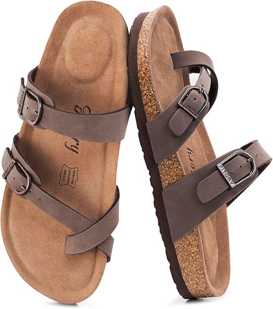 Women's Slide Sandals with Soft Cork Footbed -  BigGreenBear.com clothing 29.95 USD Big Green Bear