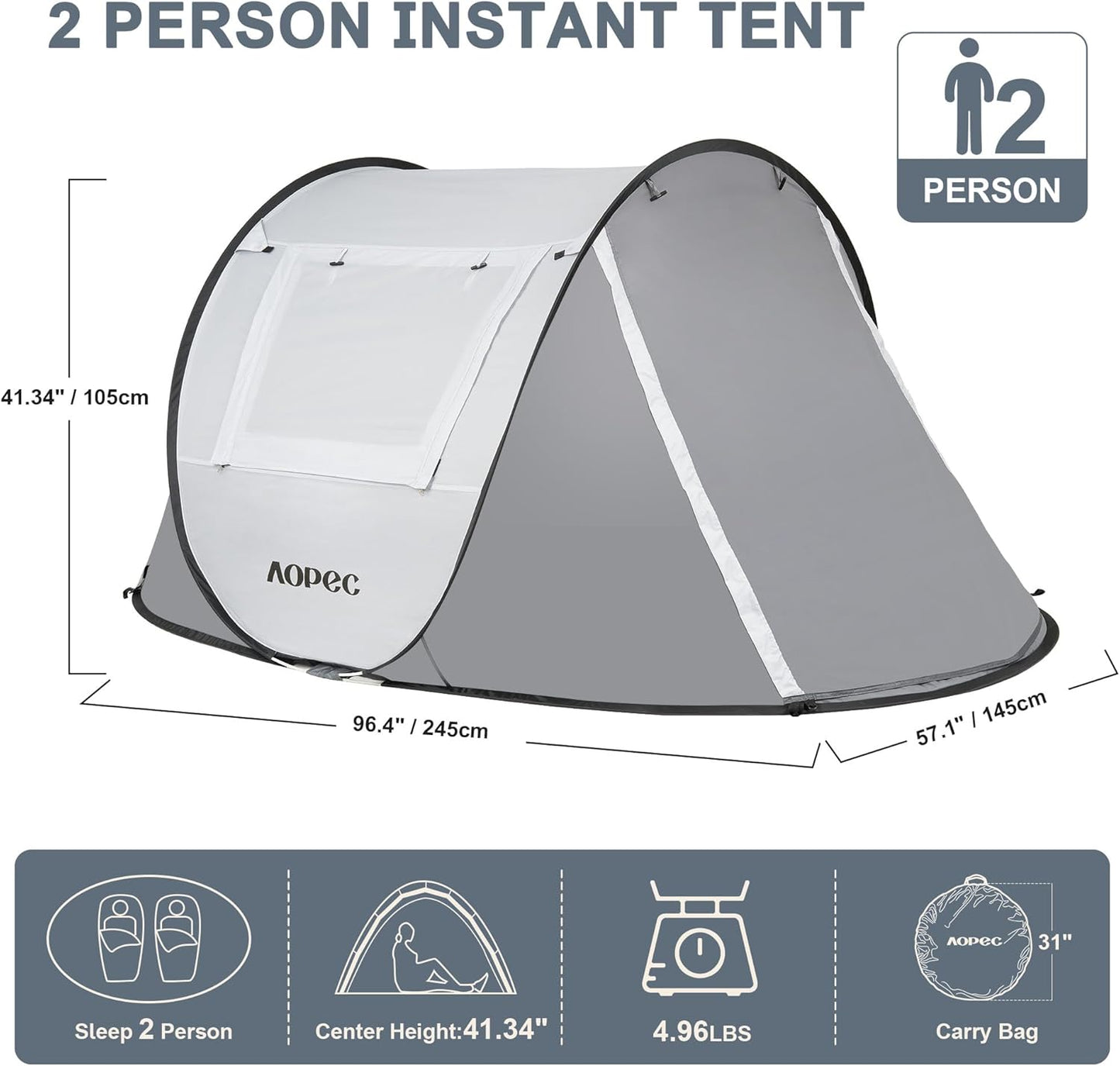 PU4500mm Waterproof Grey Tent Fabric with Heat-Sealed Seams for Rain Protection