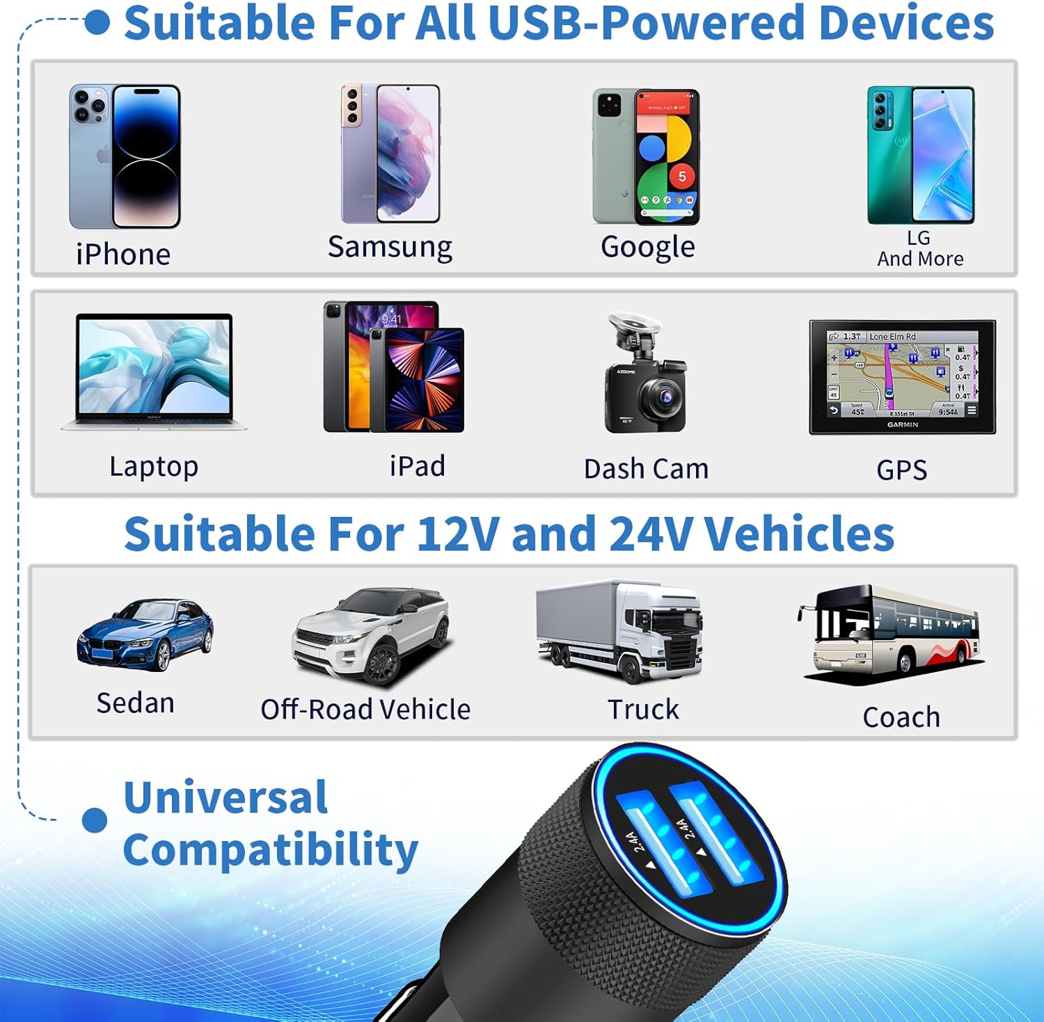 【MFi Certified】iPhone Car Charger for iPhone 14 13 12 11 Pro XS Mini XR X SE iPad -  BigGreenBear.com cell phone 10.89 USD Big Green Bear