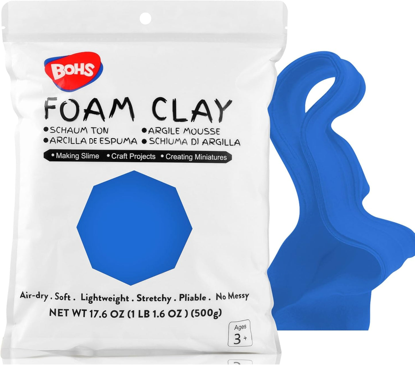 Blue Modeling Foam Clay Lite - 500 Grams- 1.1 Lbs.