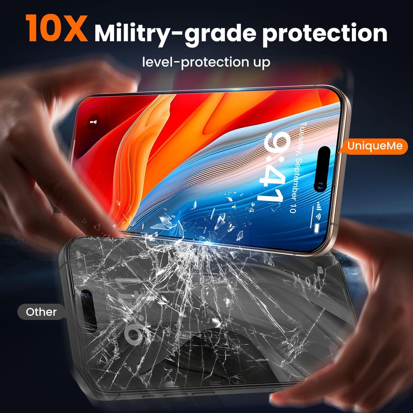 UniqueMe for iPhone 16 Pro Privacy Screen Protector - [Military Grade Shatterproof & 9H+ Hardness] -  BigGreenBear.com cell phone 22.99 USD Big Green Bear