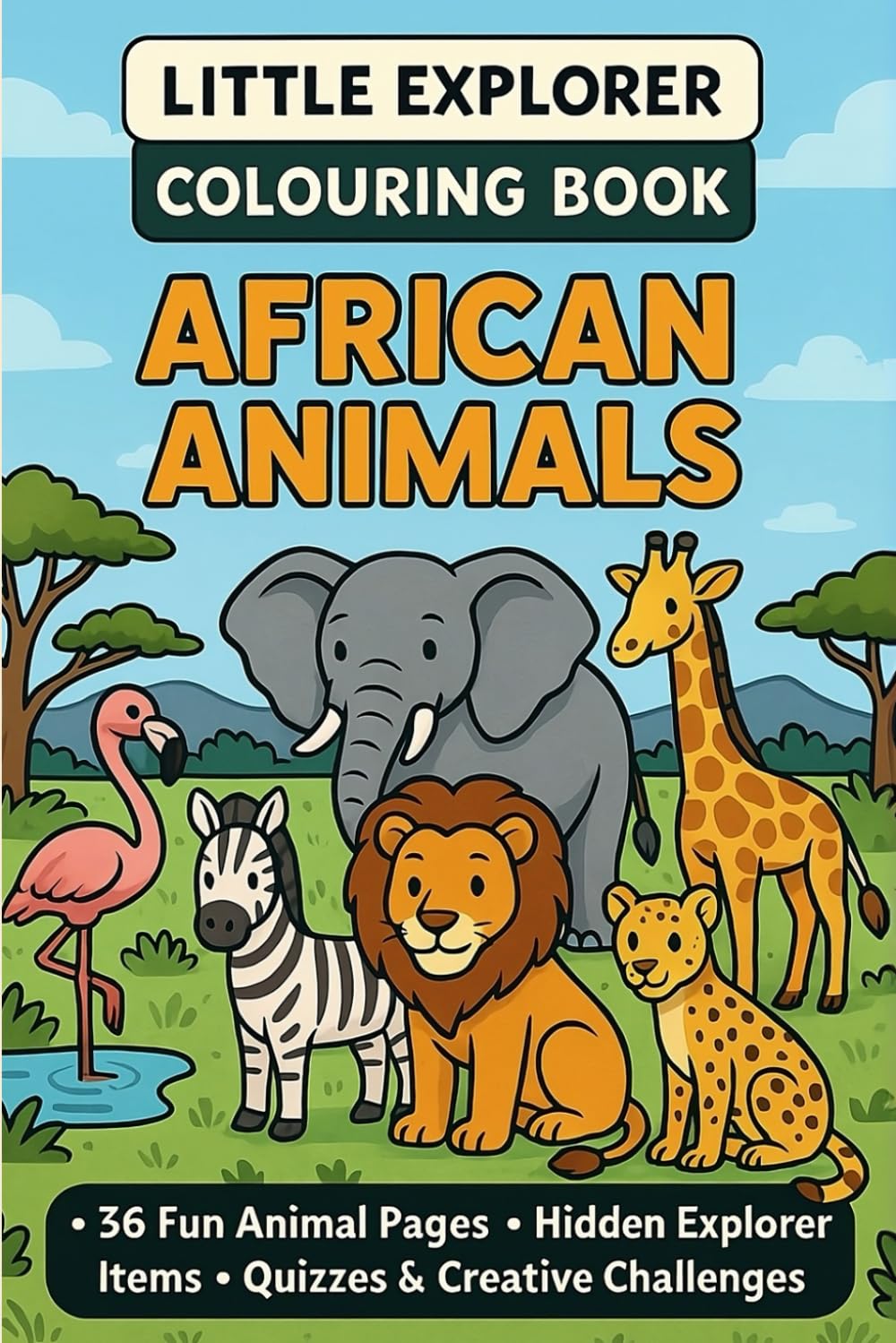 Little Explorer Colouring Book: African Animals Paperback -  BigGreenBear.com Book 8.99 USD Big Green Bear