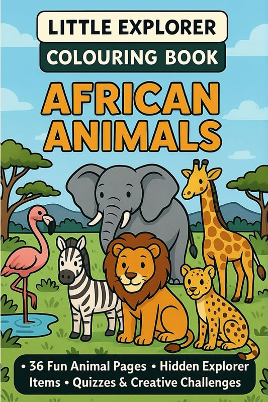 Little Explorer Colouring Book: African Animals Paperback -  BigGreenBear.com Book 8.99 USD Big Green Bear