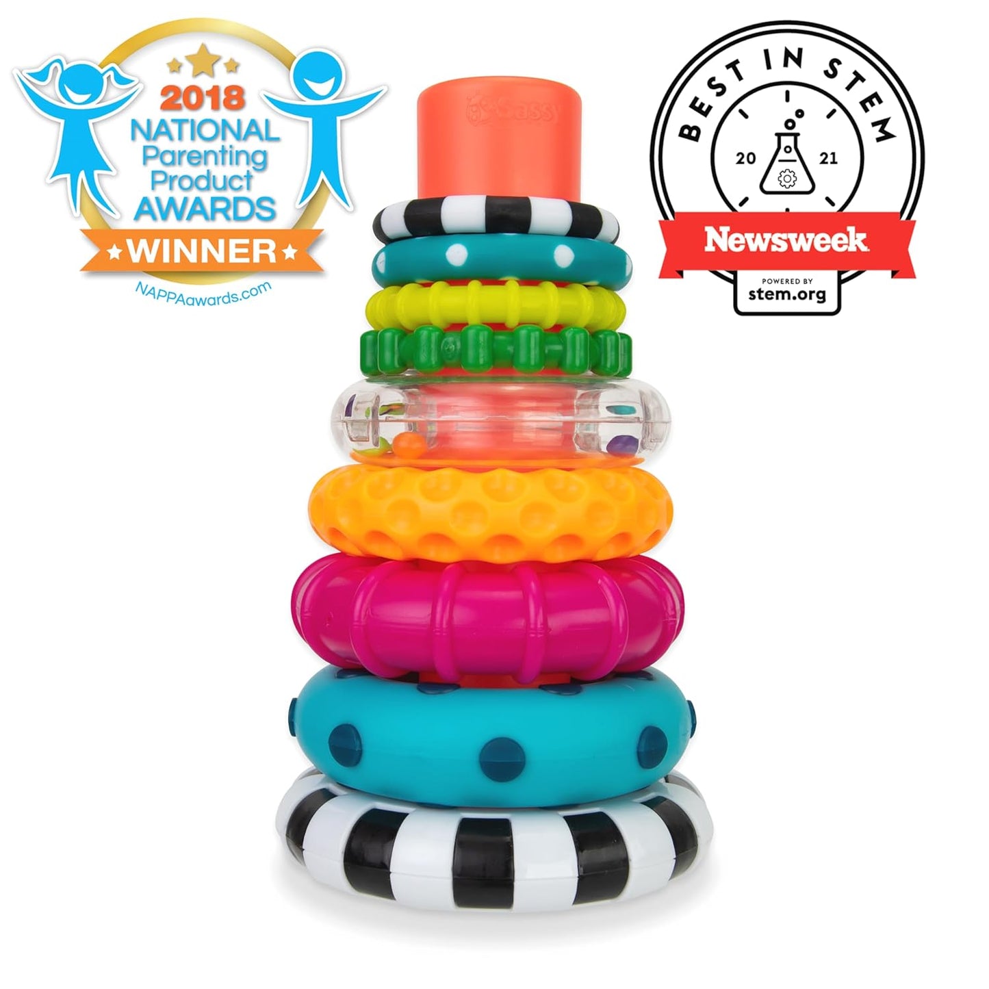Sassy Stacks of Circles Stacking Ring STEM Learning Toy
