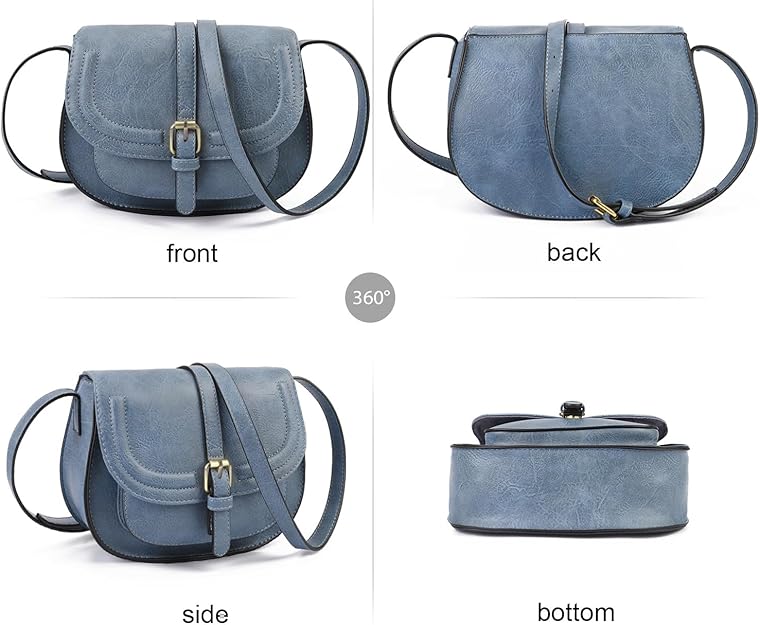 Crossbody Bags for Women, Small Saddle Purse-Blue -  BigGreenBear.com HANDBAGS 29.95 USD Big Green Bear
