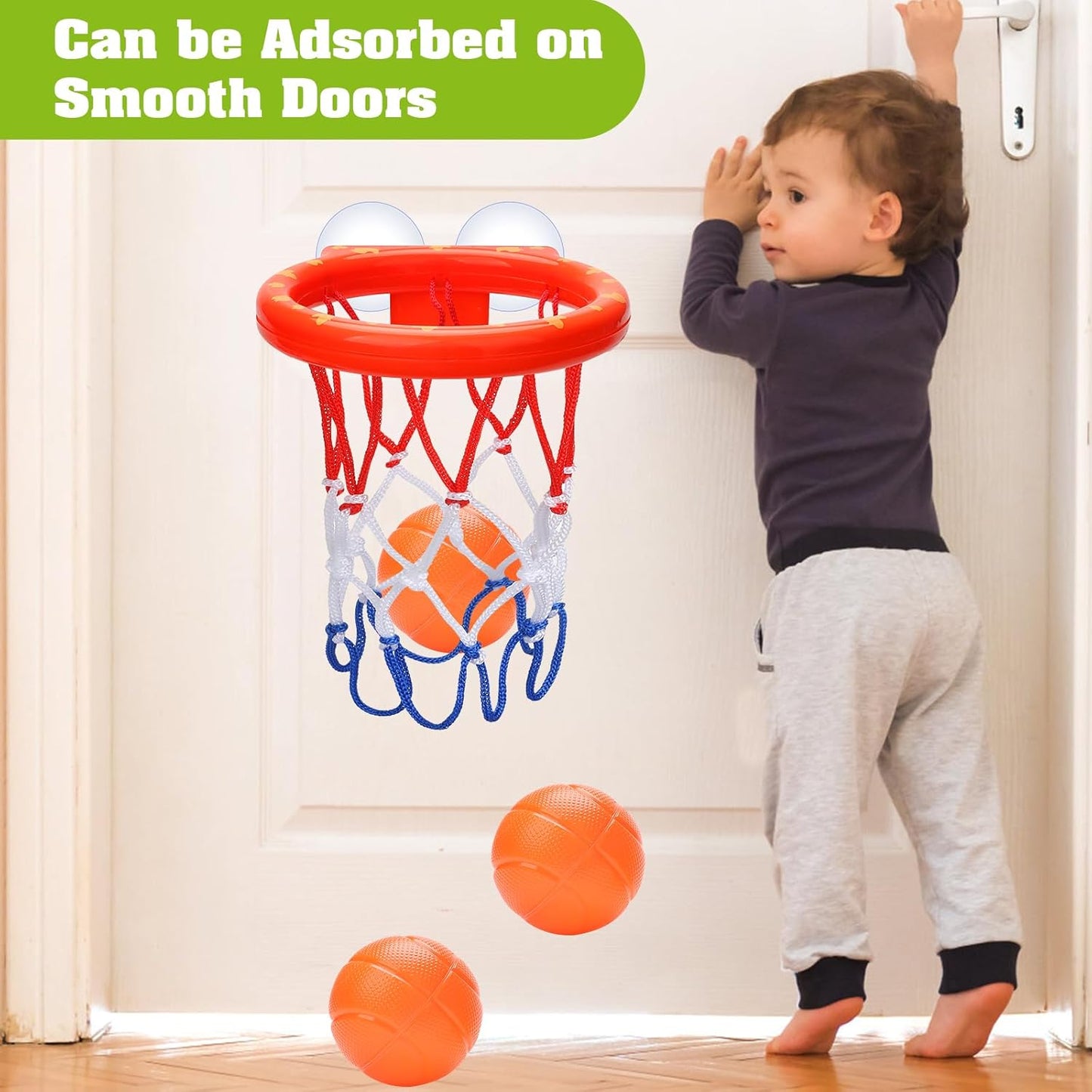 Bathtub Basketball Hoop for Kids Toddlers Ages 4-8,Suction Cup