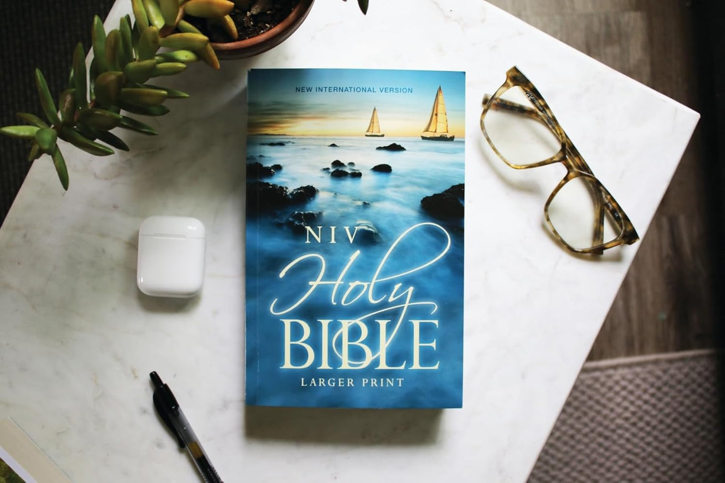 NIV, Holy Bible, Larger Print, Economy Edition, Paperback, Blue, Comfort Print Paperback – Large Print
