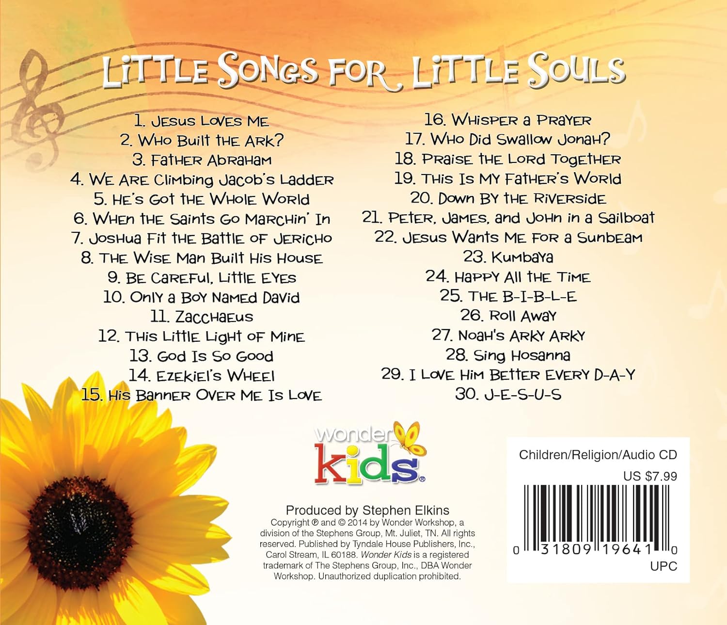 Little Songs for Little Souls (Wonder Kids) [Audio] by Stephen Elkins [CD-Audio] -  BigGreenBear.com CDs 10.23 USD Big Green Bear