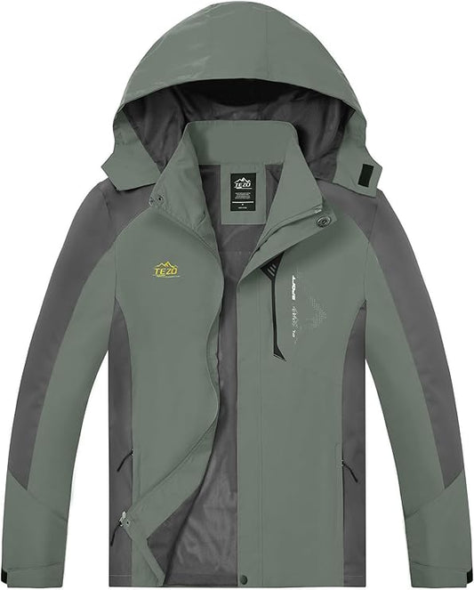 Men's Waterproof Rain Jacket | Hooded Hiking Windbreaker Biggreenbear.com Big Green Bear