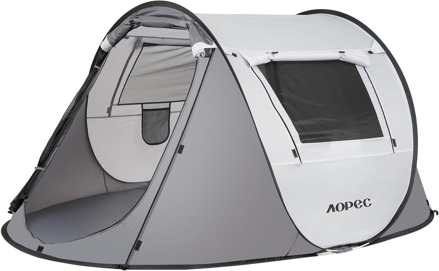 AOPEC 2 Person Instant Pop Up Tent in Grey for Hiking and Camping - Big Green Bear