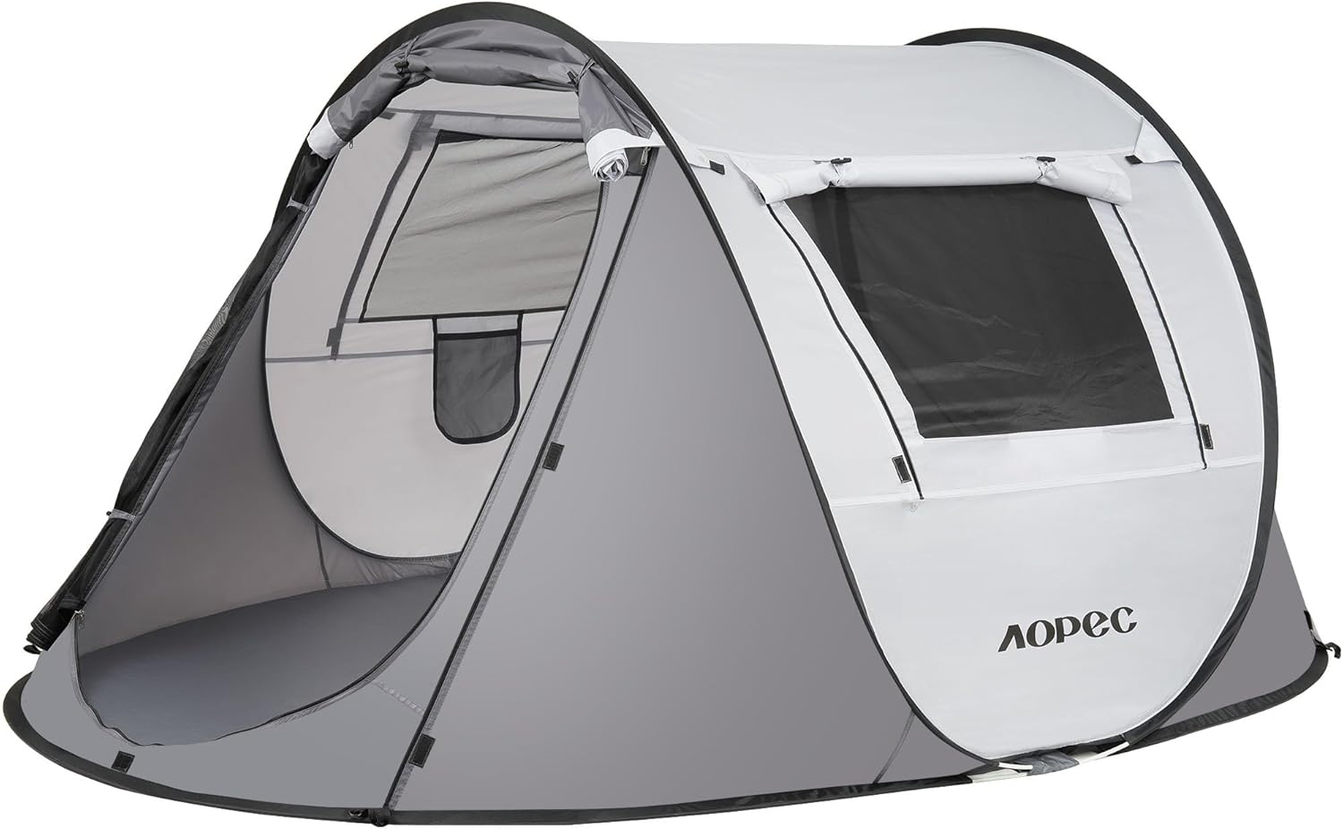AOPEC 2 Person Instant Pop Up Tent in Grey for Hiking and Camping - Big Green Bear