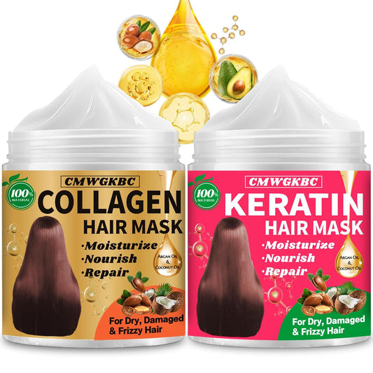 Collagen Hair Mask & Keratin Hair Mask for Damaged Hair -  BigGreenBear.com Beauty Products 14.99 USD Big Green Bear