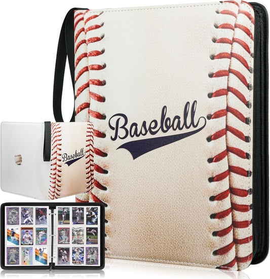 1080 Pockets Baseball Card Binder 9 Pocket, Trading Card Binder w/60 Removable Sleeves