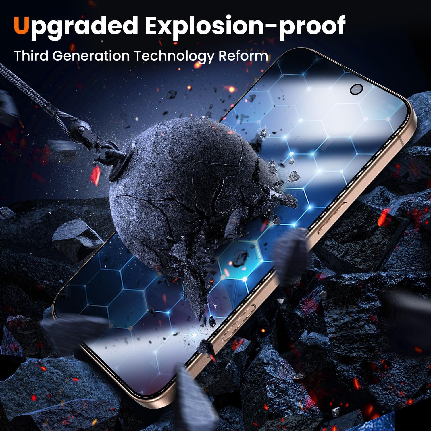 UniqueMe for iPhone 16 Pro Privacy Screen Protector - [Military Grade Shatterproof & 9H+ Hardness] -  BigGreenBear.com cell phone 22.99 USD Big Green Bear