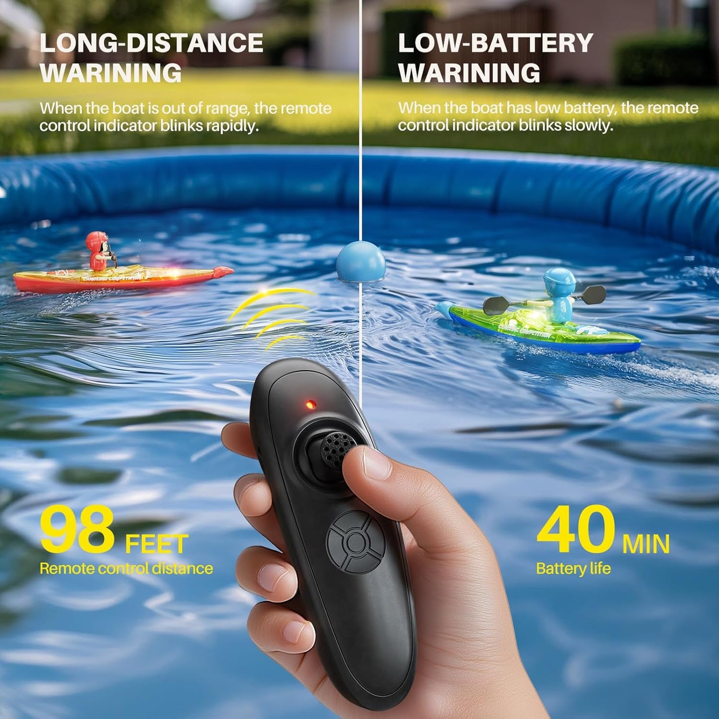 RC Boats 2 Pack, Remote Control Kayaks with 3 Magnetic Balls -  BigGreenBear.com rc boats 49.89 USD Big Green Bear