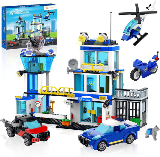 City Police Station Building Block Set, 634 PCS -  BigGreenBear.com Building Toys 29.77 USD Big Green Bear