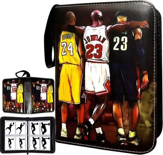 Basketball Card Binder, 4 Pocket with 50 Removable Sleeves Fits 400 Sport Card