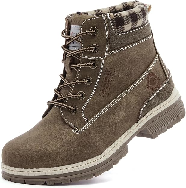 Work Hiking Boots for Women Waterproof - spring-khaki -  BigGreenBear.com clothing 59.99 USD Big Green Bear
