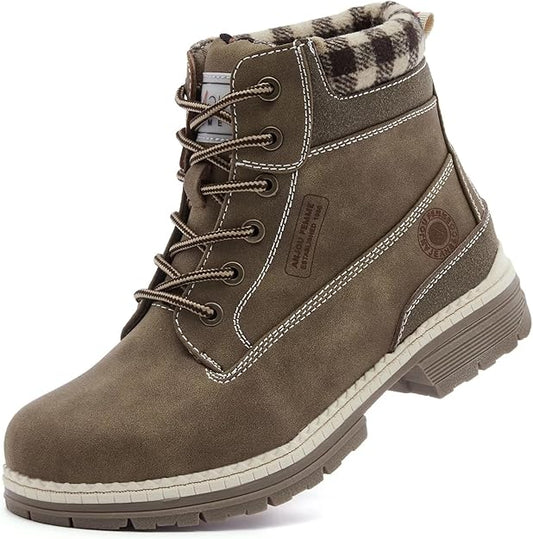 Work Hiking Boots for Women Waterproof - spring-khaki -  BigGreenBear.com clothing 59.99 USD Big Green Bear