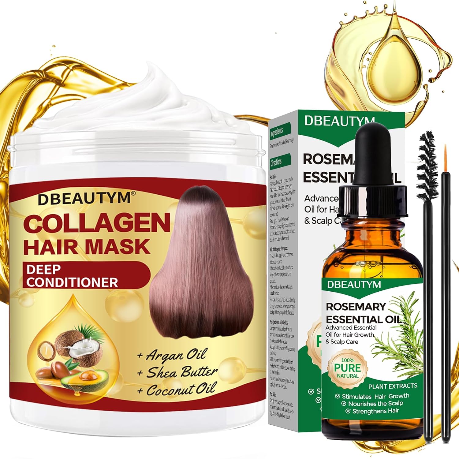 Collagen Hair Treatment Hair Mask & Rosemary Hair Growth Oil -  BigGreenBear.com Beauty Products 9.95 USD Big Green Bear