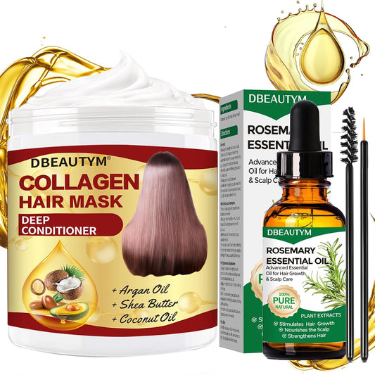Collagen Hair Treatment Hair Mask & Rosemary Hair Growth Oil -  BigGreenBear.com Beauty Products 9.95 USD Big Green Bear